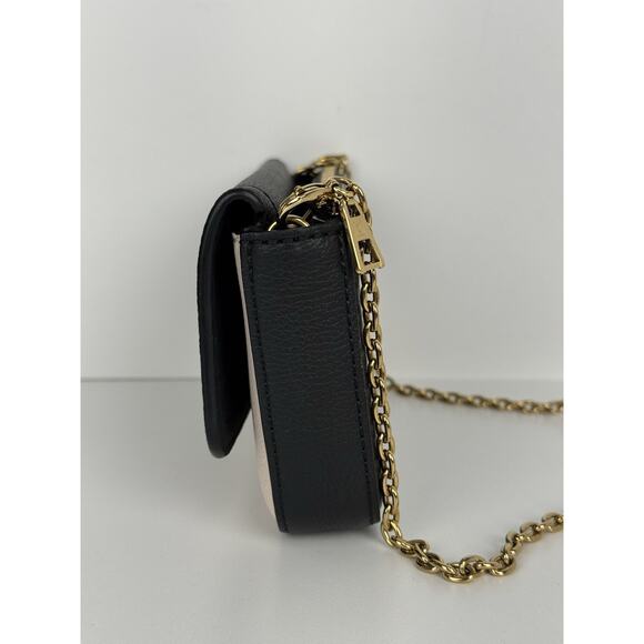 Louis Vuitton Calfskin Lockme Phone Chain Pouch in Vanille and Black B-6 - Picture 2 of 16